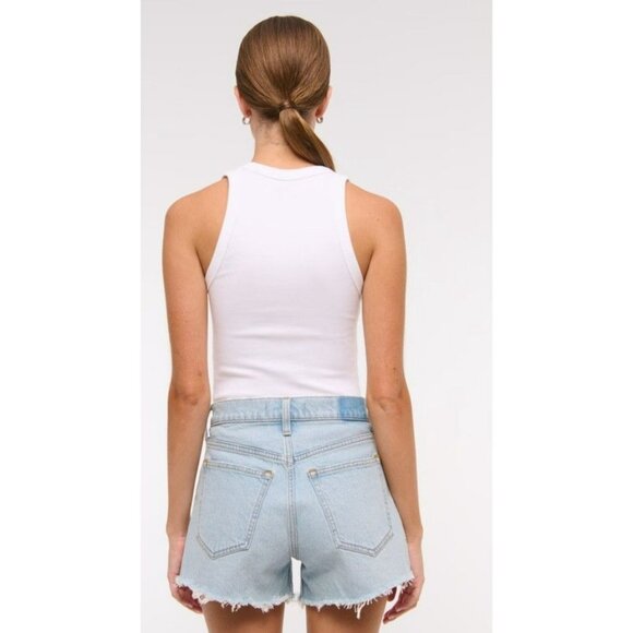 abercrombie and fitch the cutoff short high rise Blue Sz 28 EUC - Picture 1 of 6